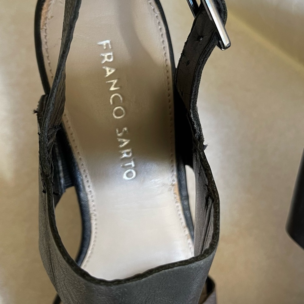 Franco Sarto 2 Tone Wedged‎ Heels 100% Leather Size:7.5 - Picture 6 of 8
